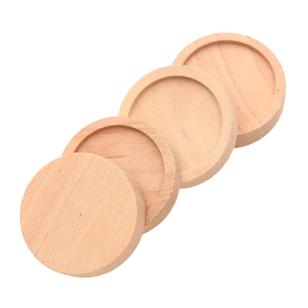 Amazon | Baoblaze カボション台座 木製 ブローチピン ミール皿 丸皿